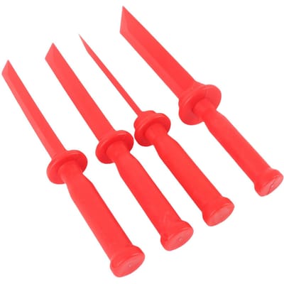 4-delige Plastic Beitel Schraper Set Niet-beschadigend Voorkom Slaggereedschap Veiligheid Verwijderaar Rood red
