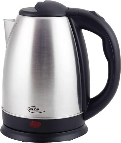 RVS Waterkoker - Elektrische Ketel - Snel Water Koken - Vergrendelde Verwarming - 1.7 Liter - Zilver Zwart