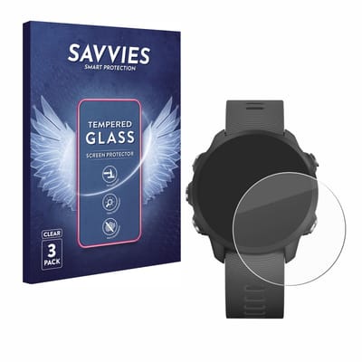 Savvies - Glas Screenprotector voor Garmin Forerunner 245 Music - Gehard Beschermglas 9H 3 Stuks