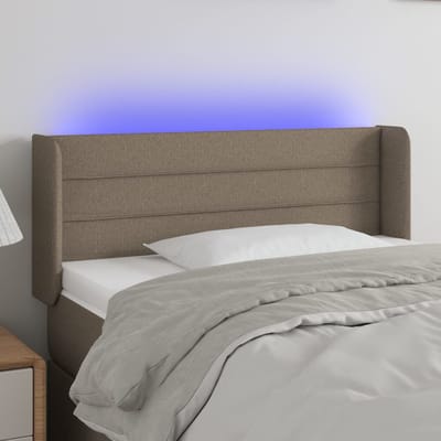 vidaXL - Hoofdbord - LED - 83x16x78/88 - cm - stof - taupe