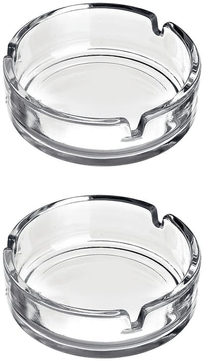 Asbak - 12x - transparant - 11 cm - glas - rond - binnen en buiten gebruik