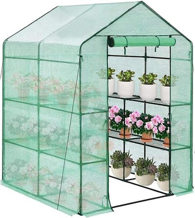 Kas Cover - Kweekkas Vervanging - Bescherming Planten - Waterdicht & Ademend - 143x143x195cm - Groen