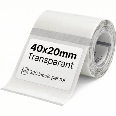 Niimbot - Labels/Etiketten B21/B1/B31/B3S/K3 - 40x20mm - 320 vellen - Transparant
