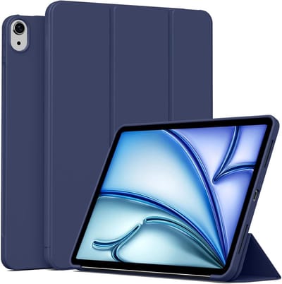 Hoes Geschikt voor Apple iPad Air 11 inch (2026, M4/2025, M3/2024, M2) - Navy Blue - Casemania Tri Fold Tablet Case - Beschermhoes Smart Cover - Donker Blauw
