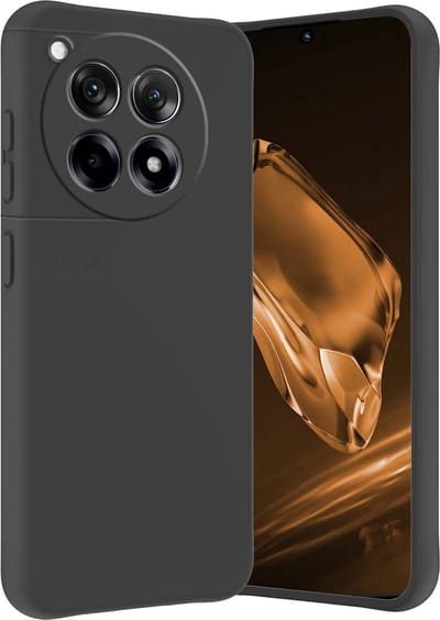 Hoes - Geschikt voor OnePlus 12R - Sterk & Shockproof - Hoesje Cover - Siliconen Case - Zwart