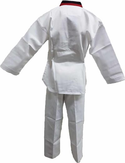 JC Club Taekwondo-pak Poom | WT | Wit / Zwart / rood | band Wit (Maat: 120)