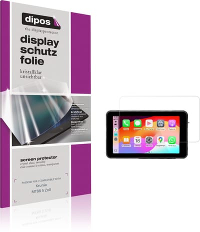 dipos – 2x Beschermfolie geschikt voor Krunia MT88 5 Zoll | Krasbestendige & heldere Screenprotector Ultra-Thin