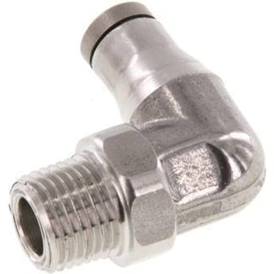 4mm x 1/8'' NPT 90 graden L-verbinding RVS Insteekfitting Buitendraad Draaibaar FKM