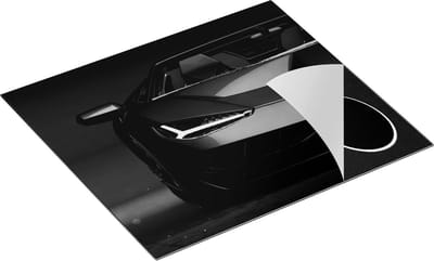 Chefcare Inductie Beschermer Zwarte Sportwagen Auto - Zwart Wit - 60x50 cm - Afdekplaat Inductie - Kookplaat Beschermer - Inductie Mat