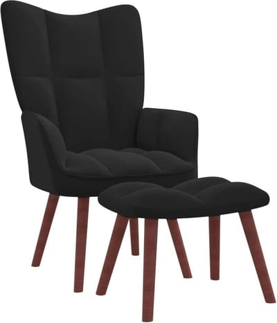 Comfortabele Relaxstoel met Voetenbank Fluweel Gestoffeerd
