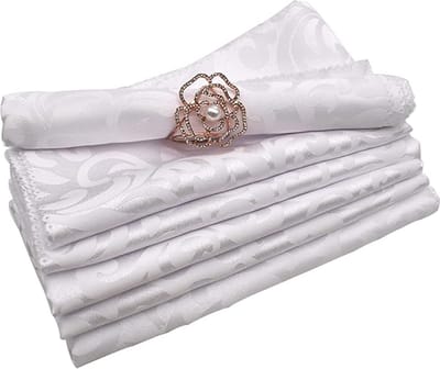 Katoenen Polyester Tafelservetten Witte Hotelkwaliteit Eetkamer Tafelservetten Bruiloften - 6 Stuks