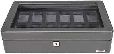 Windrose Tempura - Horlogekoffer (voor 12 horloges) 38 cm (grijs)