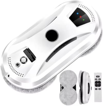 Ramenwasser - Robot Ramenwasser - Raamrobot - Automatische Raamreinigingsrobot, Ramenwasser 5600 Pa, met afstandsbediening, intelligente navigatie, randdetectie, 10 wasbare doeken