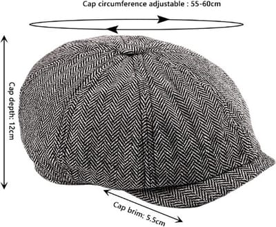 Flat Caps - Peaky Blinders Look -pet Heren - Licht Grijs - One Size