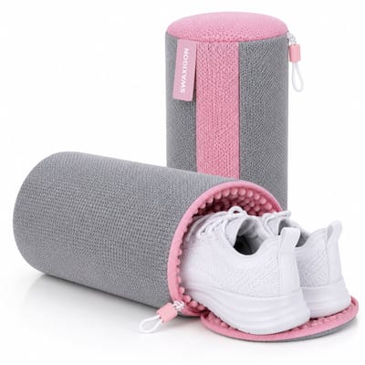 Schoenwaszak - Waszak voor schoenen - Herbruikbaar - Wasmachine&Droger - voor Sneakers en Tennisschoenen- Grijs/Pink