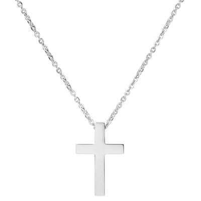 Argentia | 925s | Gerhodineerde Sterling Zilveren Ketting met Kruis Hanger