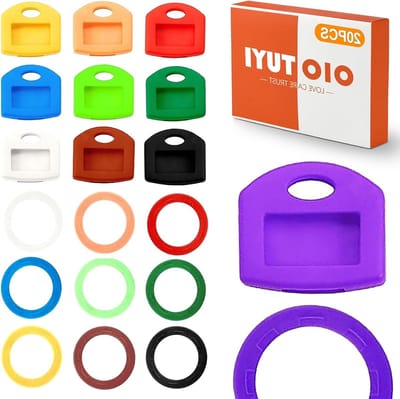 20 Stuks Sleutelhuls en Identificatie Ringen - 10 Kleuren en 2 Stijlen voor Huissleutels en Organisatie