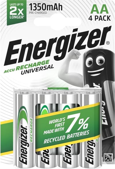 Energizer Batteries AA, rechargeable, 4 pieces, rechargeable, universal
