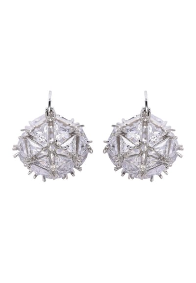 AVANT-GARDE PARIS Starlight Cluster Drop Earrings - Zilver - 1 paar - Rhodium Plated met sprankelende stenen