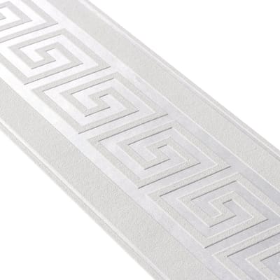 GRIEKSE SLEUTEL BEHANGRAND | Zelfklevend - zilver - A.S. Création Only Borders 11