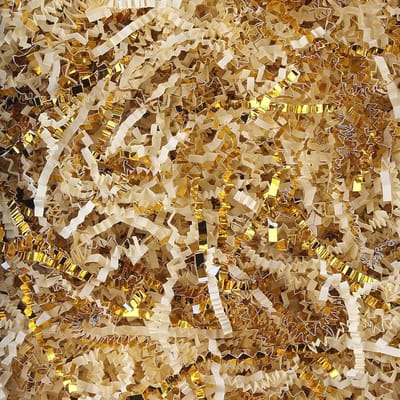 Geknipt Papieropvulsel voor Cadeauverpakking en Mandjes Luxe Beige en Goud