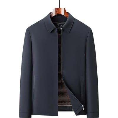 Veste à revers pour homme Doudoune Nouvelle Tenue Cadre Tenue Papa Veste Business Courte Doudoune Homme 4XL black
