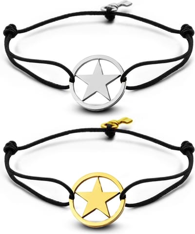 Key Moments 8KM-C00003 - Duo armband met stalen ster en sleutel - one-size - zilverkleurig / goudkleurig