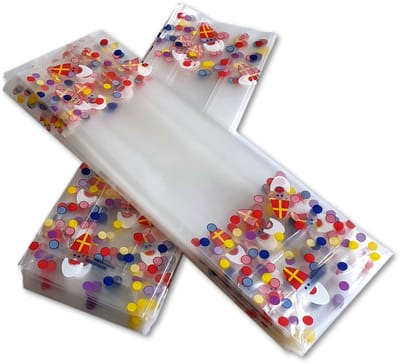 Prigta - Uitdeelzakjes sinterklaas / sint zakjes - 25 stuks - 8x5x25 cm - cellofaanzakjes transparant