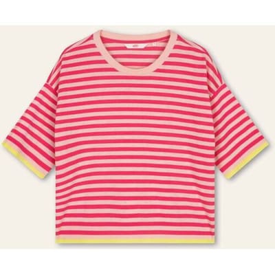 Oilily Titan Stripe T-Shirt- maatL Raspberry Sorbet