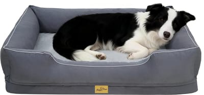BingoPaw Grote Hondenmand - Orthopedisch Kussen voor Grote Honden - Wasbaar - Grijs - XL (105x75.5cm)