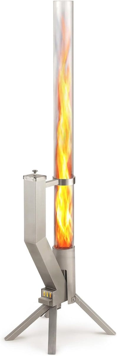 Elegante Vuurpijp en Terrasverwarmer voor Buiten - Roestvrijstalen Vuurzuil en Tuinhaard