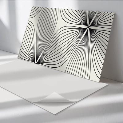 Wallfluent Vinyl Wandpaneel - Dynamische lijnen in het patroon Vinyl Wandbekleding - 100 cm x 50 cm - Zwart PVC wandpaneel - 1 stuk - Rechthoekig Wandbekleding Vinyl - Patroon Wandpaneel - Zelfklevend Muurpaneel - Wandpaneel Keuken en Badkamer
