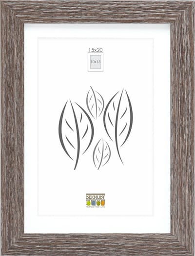 Deknudt Frames fotolijst - grijs met passe-partout - 10x15 / 15x20 cm