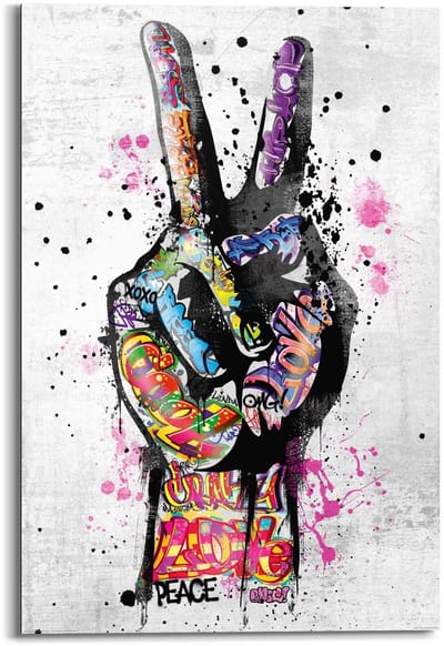 Schilderij Peace - 90 x 60 - Hout - REINDERS