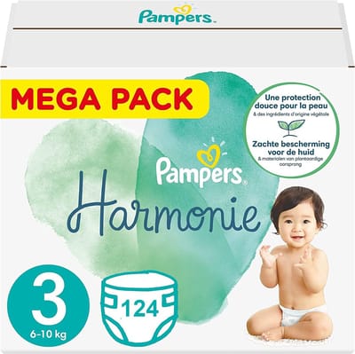 Babyluiers Maat 3 - Kleine Luiers - Droge Babybilletjes - Zacht Katoen Gevoel - 124 Stuks