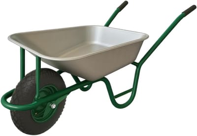 Kruiwagen Tuin - Transportkar Werk - Zware Lasten Vervoeren - Pneumatisch Wiel - 75 Liter Capaciteit - Groen
