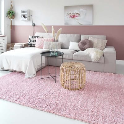 Hoogpolig vloerkleed - Shaggy Trend lichtroze 60x110