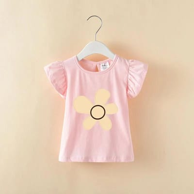 T-shirt met korte mouwen Zomertop Dunne Zomer Baby Meisjes Basis T-shirt 130 roze