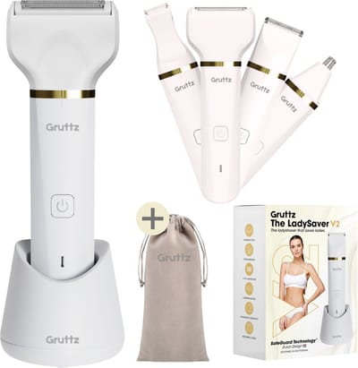 Gruttz - 7 in 1 Ladyshaver PRO voor Vrouwen v2 - Inclusief Reistas - Trimmer Vrouw - Scheerapparaat Vrouwen - Bikini