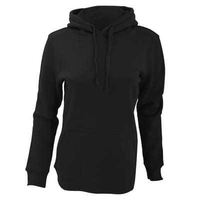Russell Dames Premium Authentieke Hoodie (3-Lagen Stof) (Zwart)