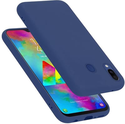 Cadorabo Hoesje geschikt voor Samsung Galaxy M20 in LIQUID BLAUW - Beschermhoes gemaakt van flexibel TPU silicone Case Cover