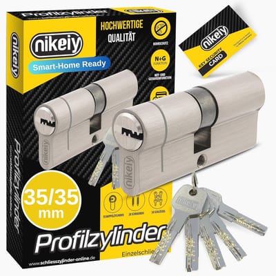 Profielcilindersloten met Nood- en Gevarenfunctie 35/35 - Veiligheid met Boorbescherming en 5 Sleutels