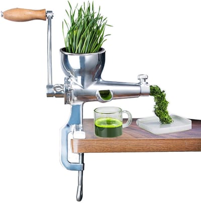 Dailygoods - Tarwegraspers - Handmatige Sapcentrifuge - Roestvrij staal - Groentepers - Geschikt voor Fruit en Groenten - 31D x 22B x 12H cm