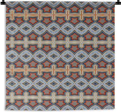 Wandkleed - Wanddoek - Patroon - Afrika - Vormen - 180x180 cm - Wandtapijt