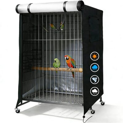 Dailygoods- Vogelkooihoes Universeel - Weerbestendig - Ademend - Wasbaar - Met Trekkoord - Ventilatieruit - 130x96x59cm - Afdekhoes