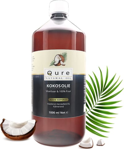 Kokosolie MCT 1 Liter | 100% Puur en Vloeibaar | Food Grade MCT Kokos Olie voor Haar, Huid en Lichaam