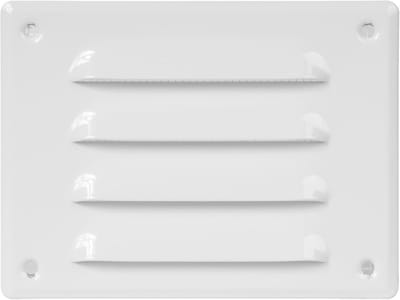 Stalen Luchtrooster - Ventilatierooster - Ventilatie Afdekken - Met insectenwering - 14 x 10.5 cm - Wit
