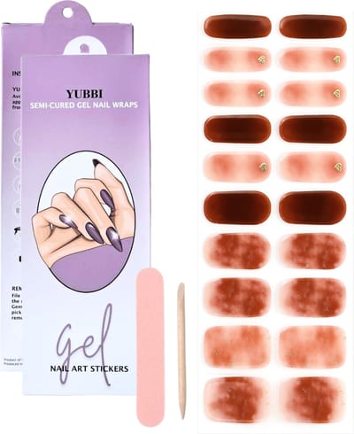 YUBBI Gellak Stickers - Gel Nail Wraps - Gelnagel Manicure - UV Nagelstickers - Red Haze