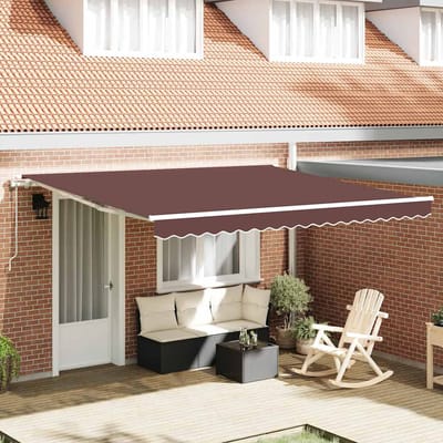 vidaXL - Luifel - automatisch - uittrekbaar - 400x300 - cm - bruin