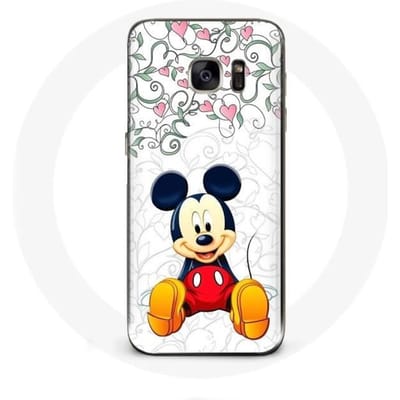 Samsung Galaxy S7 hoesje met Mickey Mouse bloemen en harten